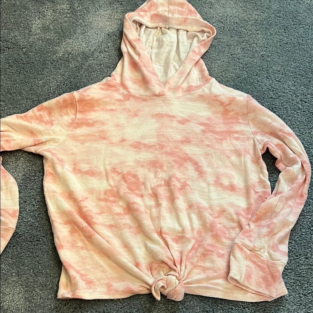 Old Navy Pink and White Hoodie